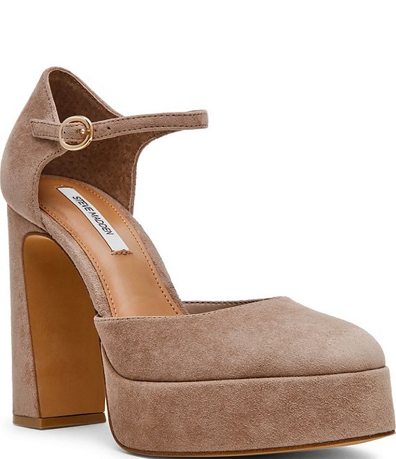 Steve Madden Lexie Suede Block Heel Platform Dress Pumps