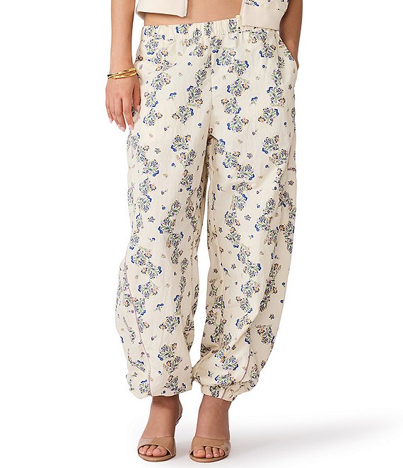 Steve Madden Loreli Patterned High Rise Cuffed Ankle Coordinating Pants