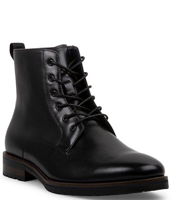 Buy Steve Madden Women Black Leather Heeled Boots - Boots for Women 512763  | Myntra