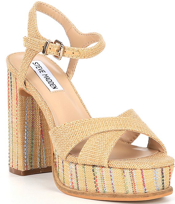 Steve Madden Nataly Raffia Platform Sandals