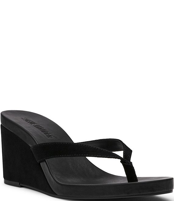 Steve Madden Playing Suede Wedge Thong Sandals