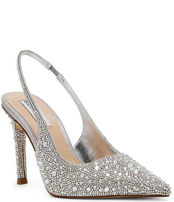 Steve Madden Reyes-R Rhinestone Leather Slingback Stiletto