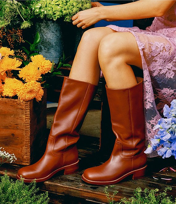 Steve Madden Riggs Leather Block Heel Tall Boots | Dillard's