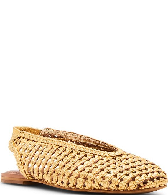 Steve Madden Rumi Leather Woven Slingback Flats