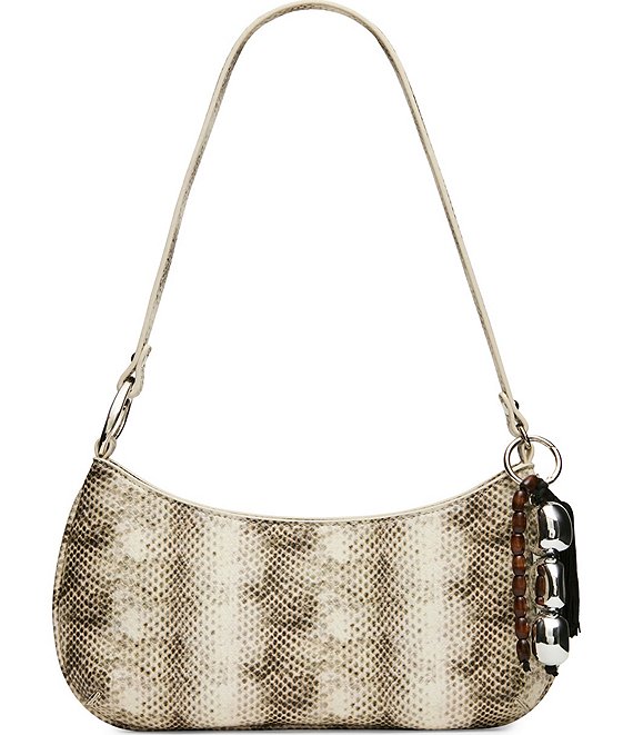 Steve Madden Sabine Snake Print Beaded Bag Charm Shoulder Bag