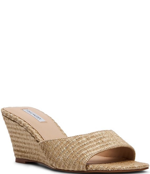 Steve Madden Seleste Raffia Wedge Slide Sandals