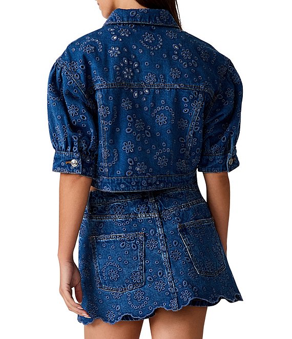 Steve Madden Serafina Embroidered Collared Short Sleeve