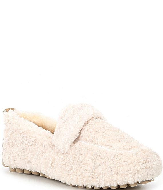 Steve Madden Slip Faux Shearling Slipper Beige