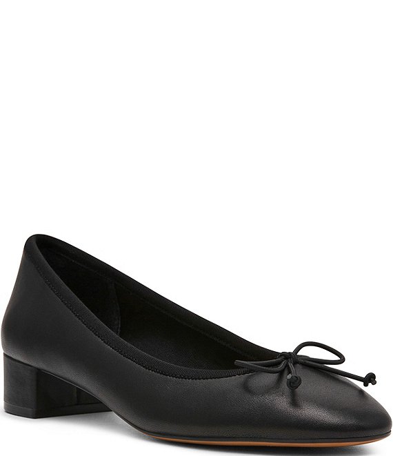 Steve Madden Steffi Leather Bow Block Heel Ballet Pumps
