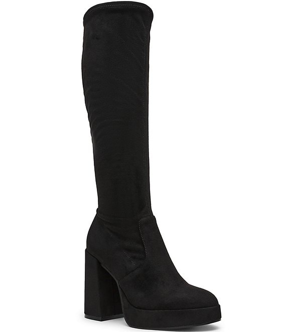 Steve Madden Twain Microsuede Knee High Block Heel Boots