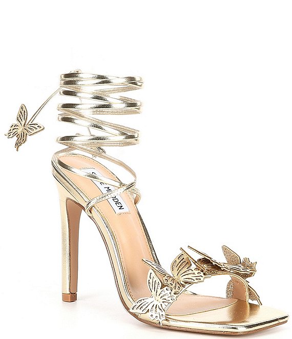 Amazon.com: Zamikoo Women's Heeled Sandals, Square Open Toe Ankle Strap High  Heels, Strappy Butterfly Clear Stiletto Heels, Butterfly Heels 4 Inch Beige  US Size 5 : Clothing, Shoes & Jewelry