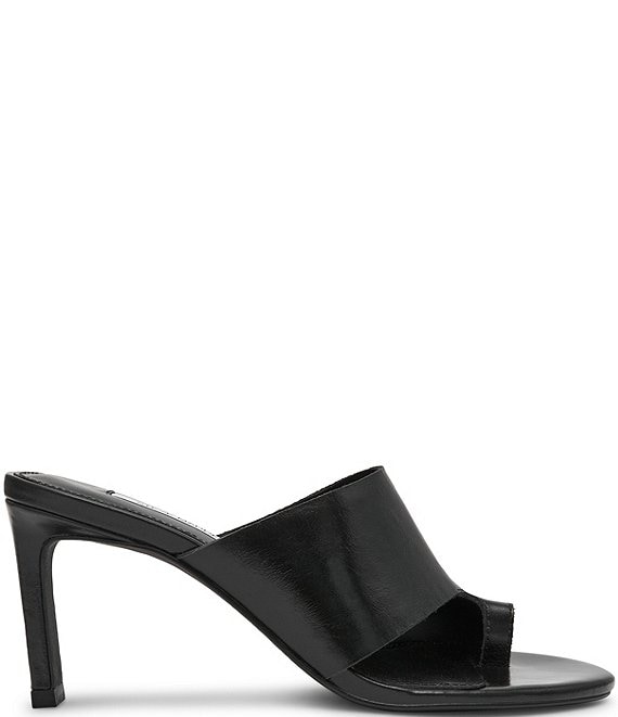 Steve Madden Valentin Glazed Leather Toe Loop Dress Slide Sandals