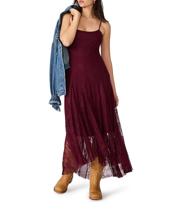 Steve Madden Vita Scoop Neck Sleeveless Mesh Midi Dress