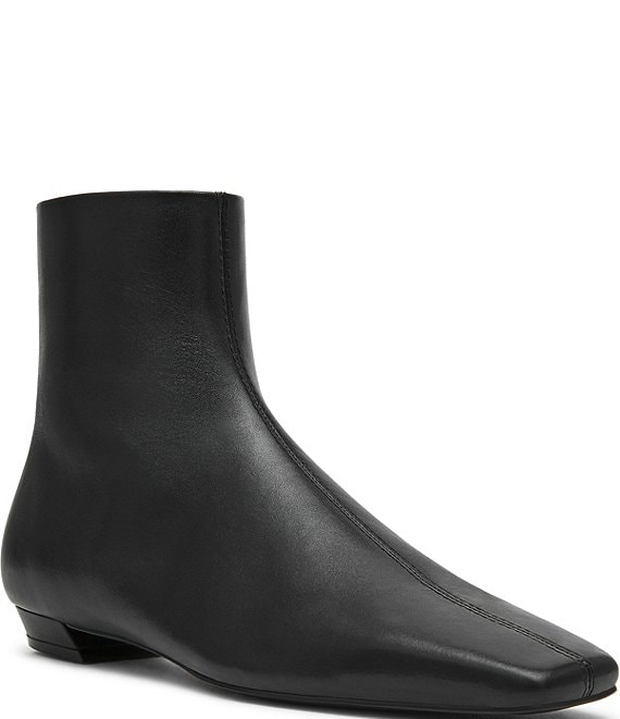 Steve Madden Zami Leather Square Toe Ankle Booties