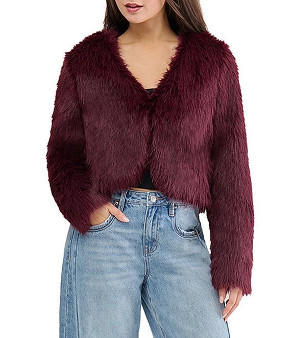 Stevie by Steve Madden Faux Fur Collarless Jacket