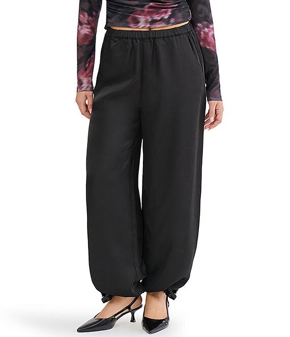 Stevie by Steve Madden Satin Pull-On Barrel Pants