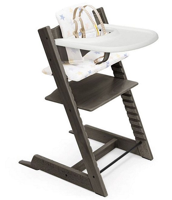 Stokke® Tripp Trapp® High Chair & Multi Star Classic Cushion with Stokke® Tray in Hazy Grey