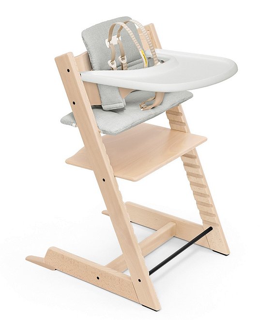Color:Natural - Image 1 - Tripp Trapp® High Chair and Cushion with Stokke Tray