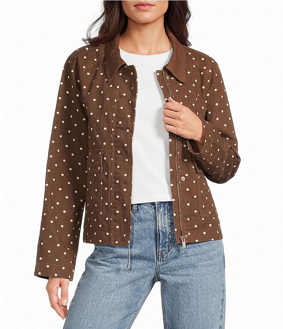 Stoosh Polka Dotted Long Sleeve Barn Jacket