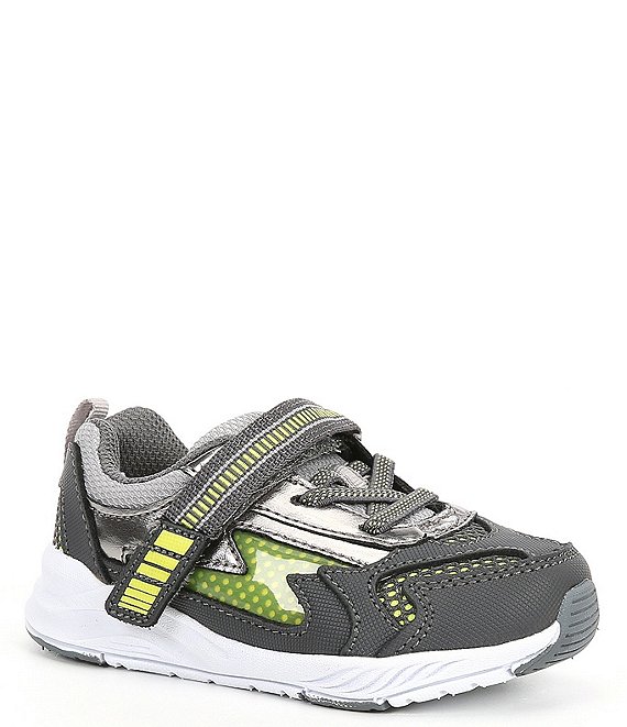 Color:Grey Neon - Image 1 - Boys' Cosmic Made2Play Washable Light Up Sneakers (Toddler)