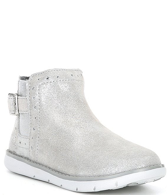 girls silver booties