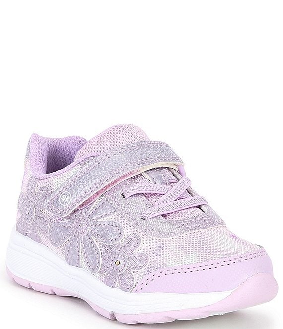 Color:Lavender - Image 1 - Girls' Light Up Floral Glimmer Sneakers (Infant)