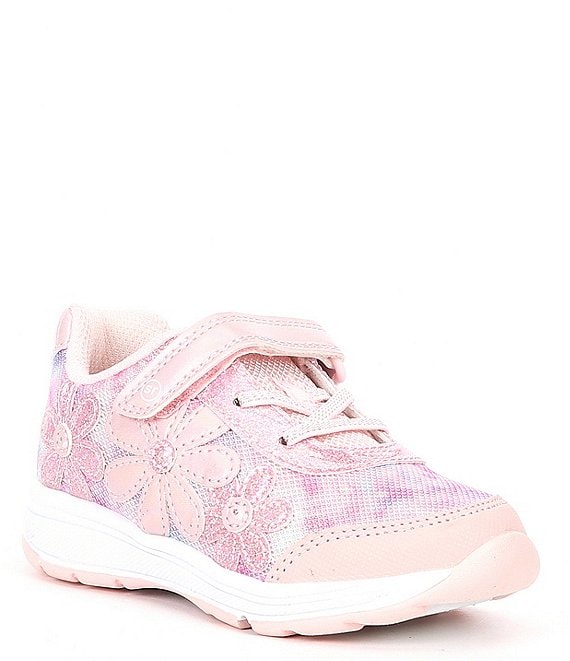 Color:Blush - Image 1 - Girls' Light Up Floral Glimmer Sneakers (Toddler)