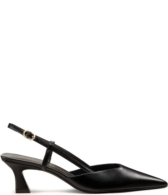 Stuart Weitzman Women's Vinnie Slingback 50 Leather Pointed Toe Pumps