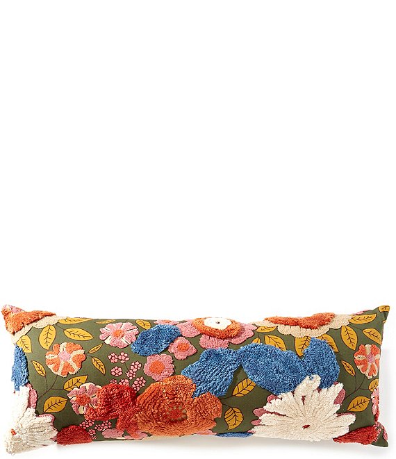 Studio D Floral Embroidered Lumbar Pillow