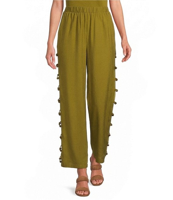 Sugarlips Devana High-Rise Wide Leg Side Cut Out Coordinating Linen Pants