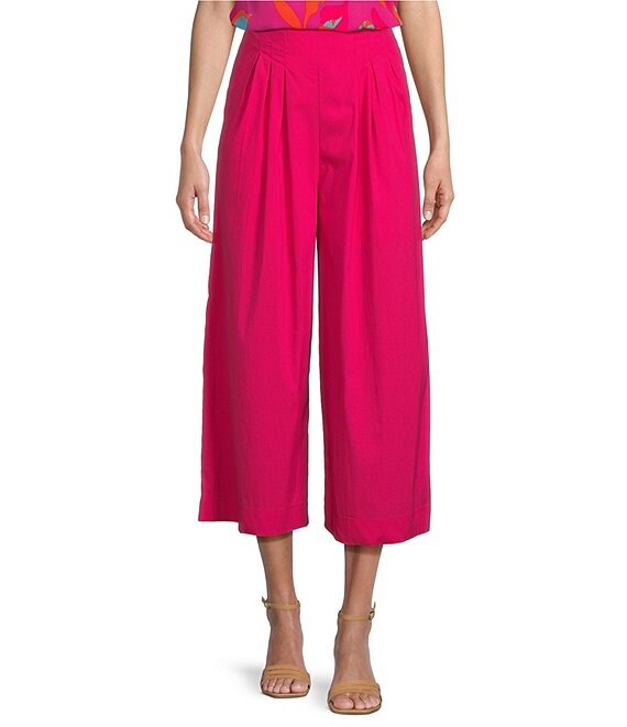 Sugarlips Moxie Poplin Pintuck Cropped Wide Leg Pants | Dillard's