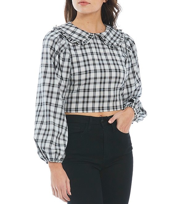 DNA couture, Tops, Plaid Buttoned Down Long Sleeve Top With Rolled  Sleeves Size 2x