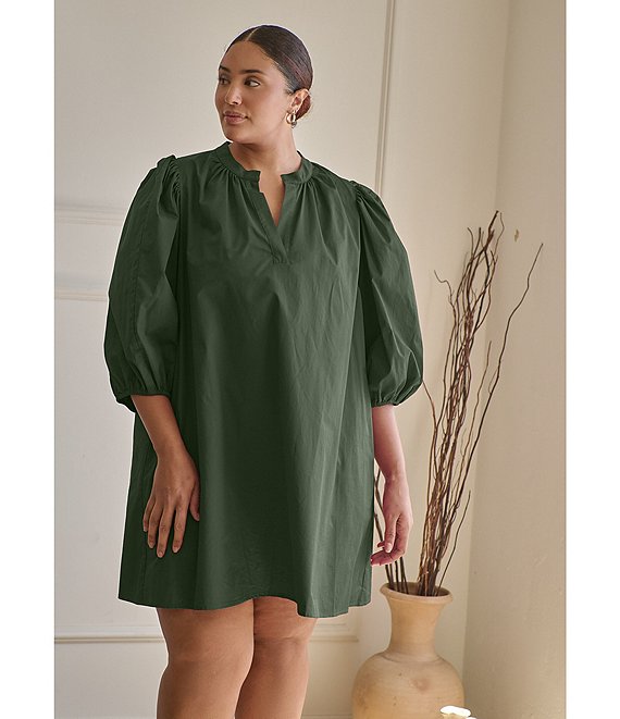 Sugarlips Plus Size Vitoria Balloon Sleeve Shift Mini Dress