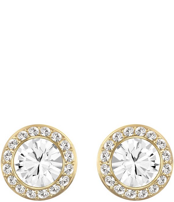 ANGELIC ROUND STUD PIERCED EARRINGS, CRYSTAL, GOLD-TONE PLATED – Studio18  Jewellery Collection