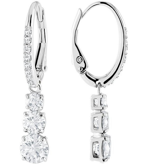 SWAROVSKI Attract Trilogy Round ピアス 両耳用 Swarovski Attract Trilogy Round Crystal Linear Earrings | Dillard's