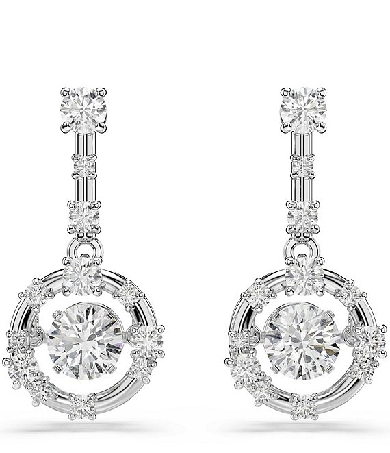 Swarovski Constella Round Cut Dancing Stone Drop Earrings