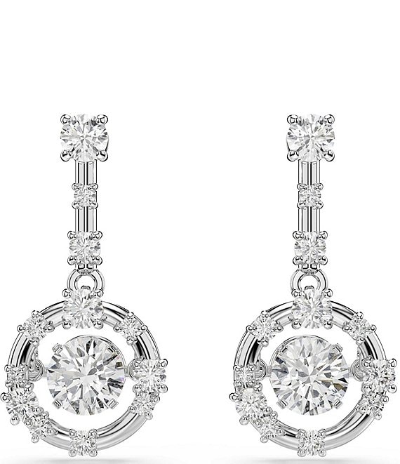 Swarovski Constella Round Cut Dancing Stone Drop Earrings