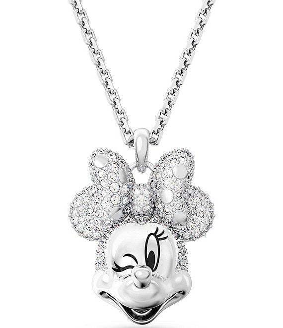 Disney Minnie Mouse Stainless Steel Crystal Heart Necklace, Officially  Licensed | CoolSprings Galleria
