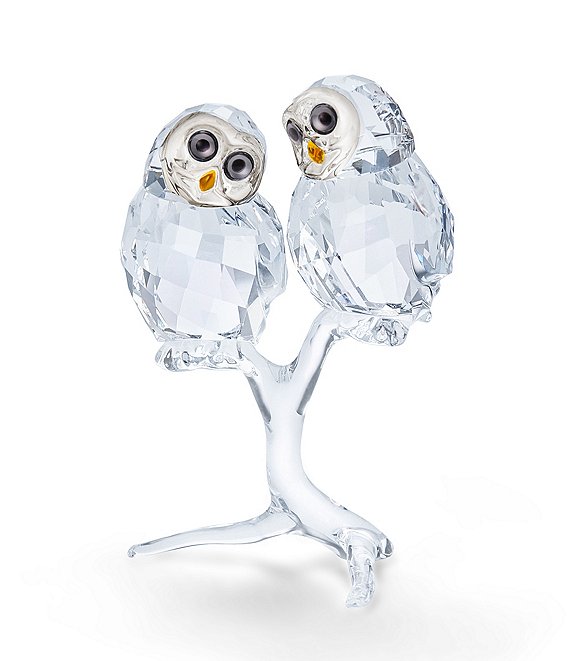 Swarovski Feathered Beauties Owl Couple Figurine