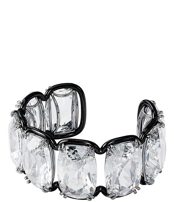Color:Crystal - Image 1 - Harmonia Cuff Black Plating Bracelet