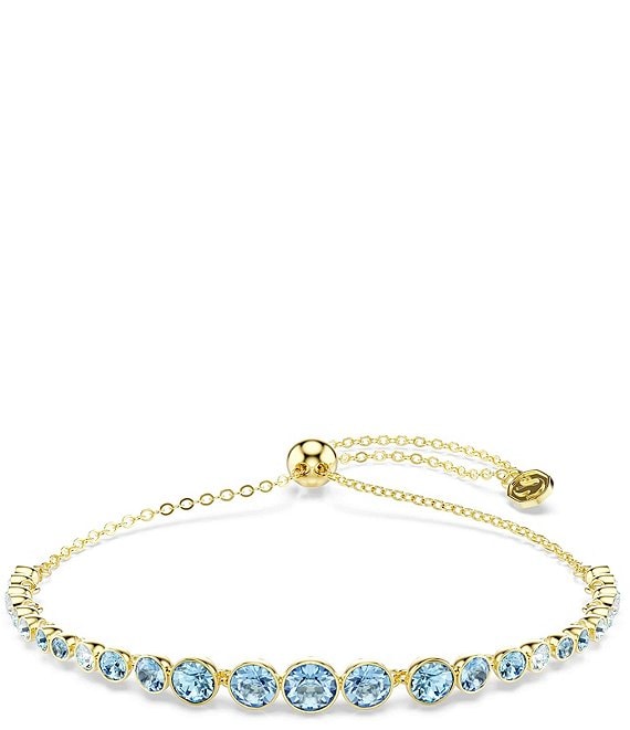 Swarovski Imber Blue Round Cut CZ Adjustable Bracelet