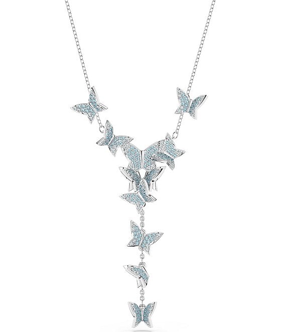 Butterfly Pendant Necklace and Earrings Set w/ Swarovski Crystals | Rh –  Dahlia