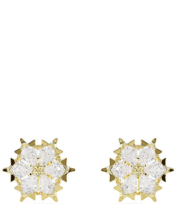 Swarovski Magic Snowflake Mixed Cut CZ Stud Earrings