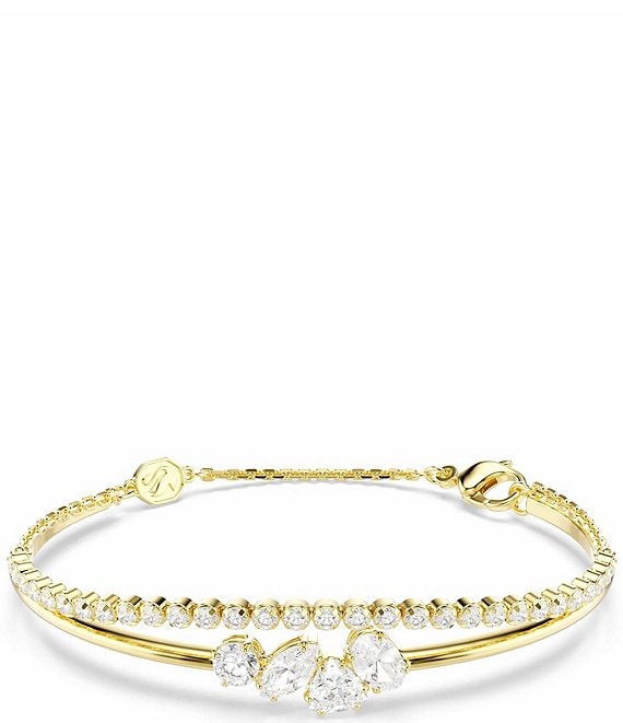Swarovski Mesmera Mixed Cut CZ Double Line Bangle Bracelet