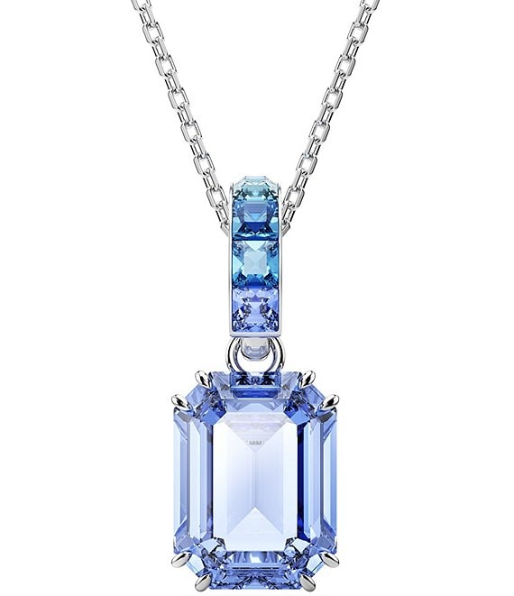 Swarovski Millenia Octagon Cut Blue Long Pendant Necklace, Blue - Image 1