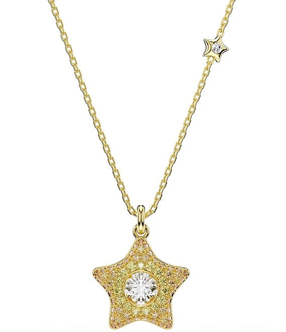 Swarovski Sublima Round Cut Star Gold Short Pendant Necklace