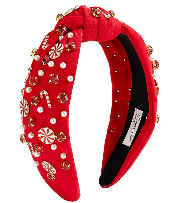 Sweet Wink Girls Candy Cane Swirl Gemstone Accented Headband
