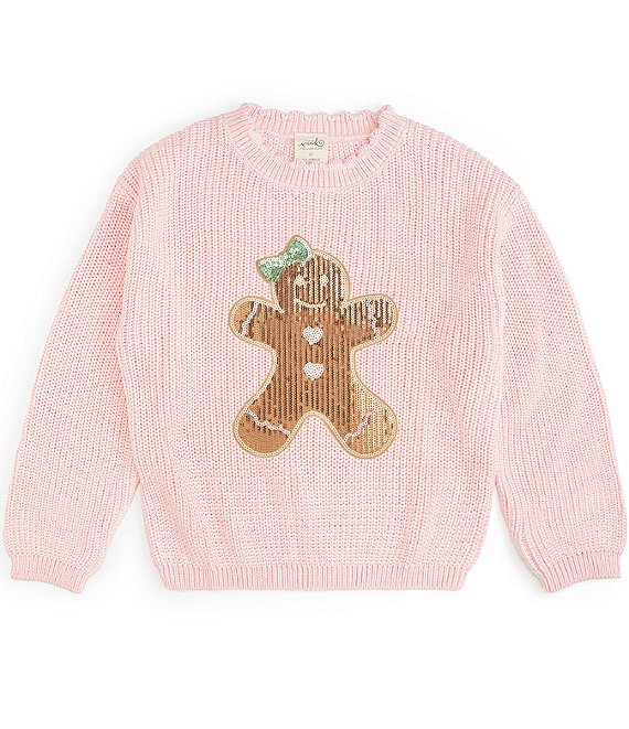 Sweet Wink Girls Gingerbread Sequin Patch Sweater
