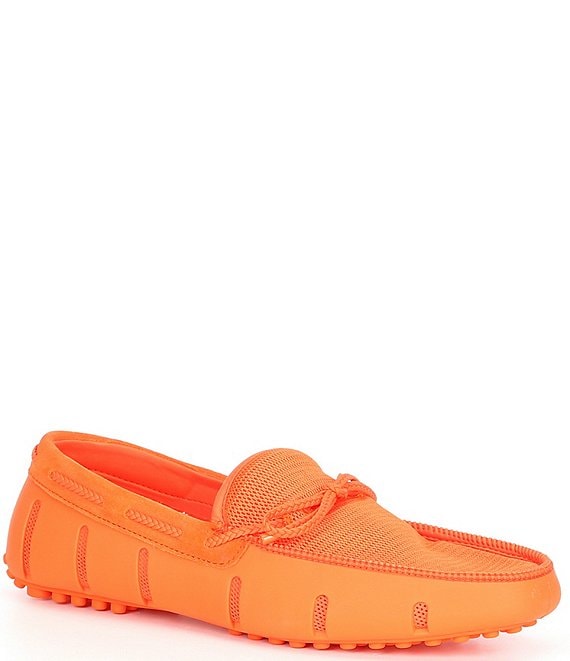 Color:Orange - Image 1 - Men's Braided Lace Lux Washable Loafer Drivers