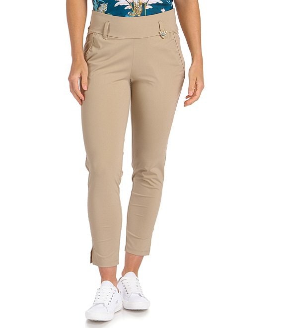 Color:Mosaico - Image 1 - Safari Collection Linda Pull-On Flat Front Stretch Pants